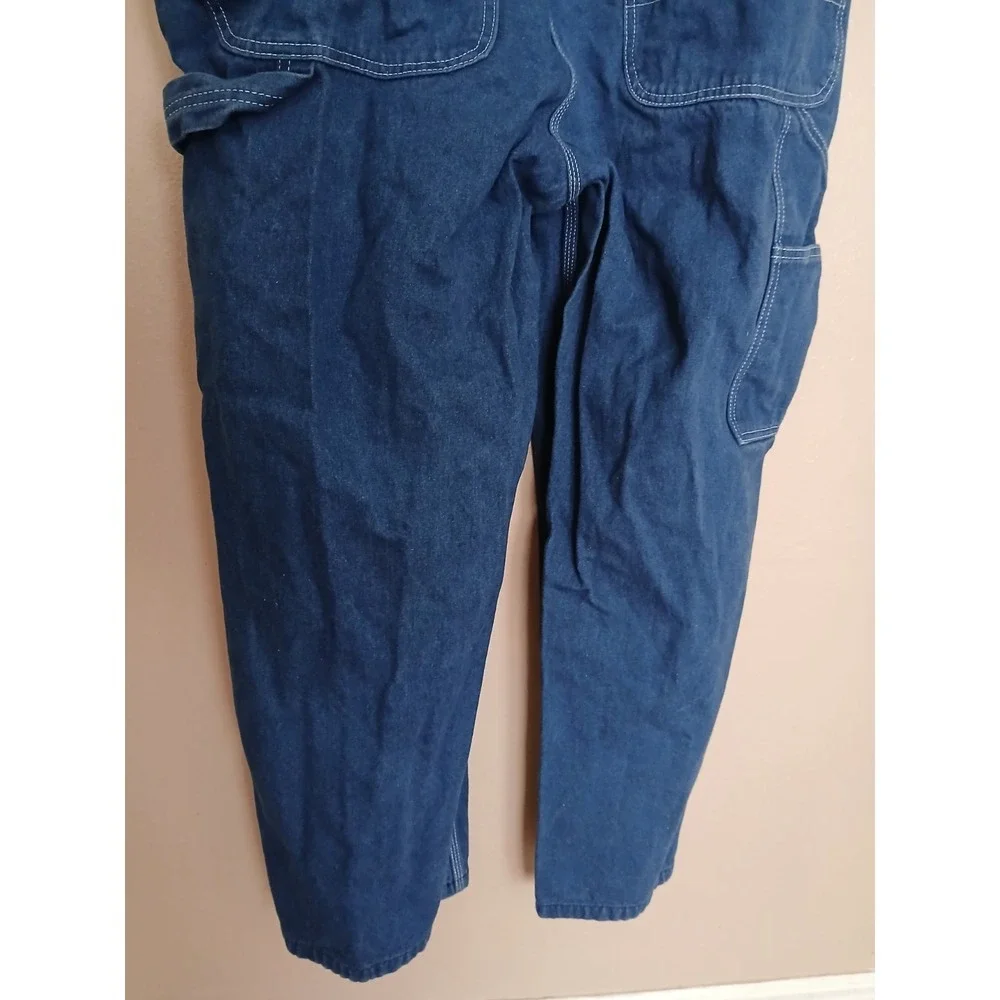 Liberty Overalls 42x32 Bib Denim Carpenter Western Cowboy Work Wear Hammer Loop - Picture 11 of 14